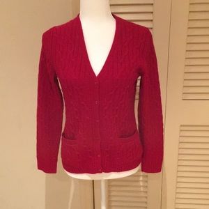 Brooks Brothers wool cashmere cable knit cardigan